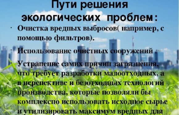 Экологические проблемы и пути их решения