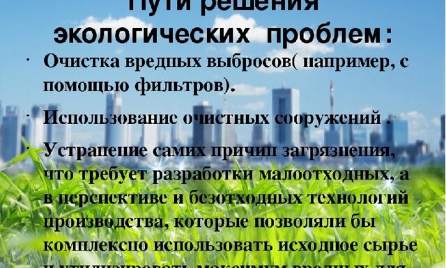 Экологические проблемы и пути их решения